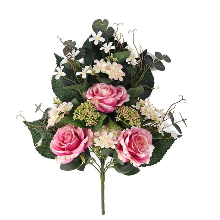artificial white rose bouquet